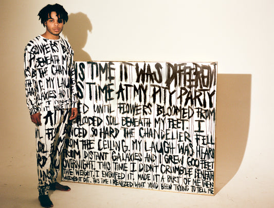 All Over Print Joggers, "ETTE POEM"