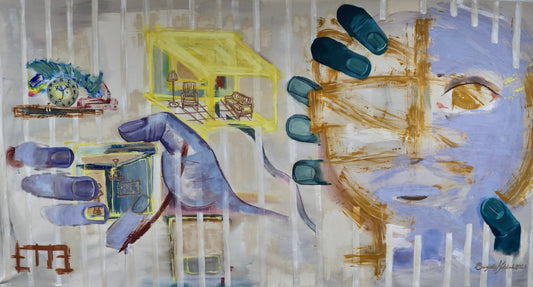 Original abstract painting. A collaboration piece.