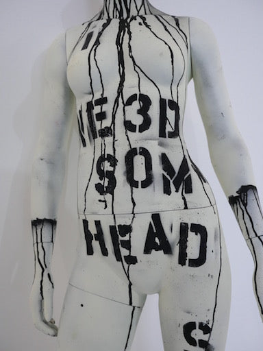 "Guillotine" Need some head space. Mixed Media (Acrylic on Mannequin)