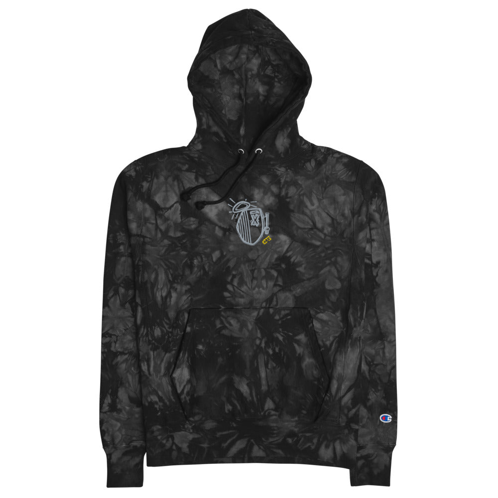 Embroidered Champion Tie-Dye Hoodie, "ANGEL"