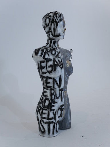 Acrylic on mannequin. Mixed media. 