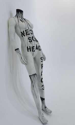 Guillotine. "Need some head space" Mixed Media (Acrylic on Mannequin)